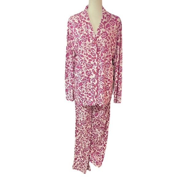 NWT Cosabella Holiday Print Pink Long Sleeve Top & Pant Pajama Set XL - Picture 7 of 9